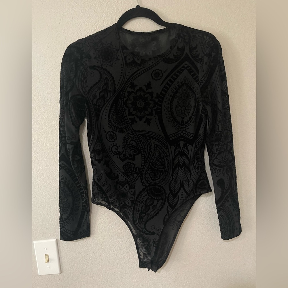 SHIEN Set of 4 Long Sleeve Bodysuit - Large - Ribbed - Lace - Black Red Green - Picture 2 of 5